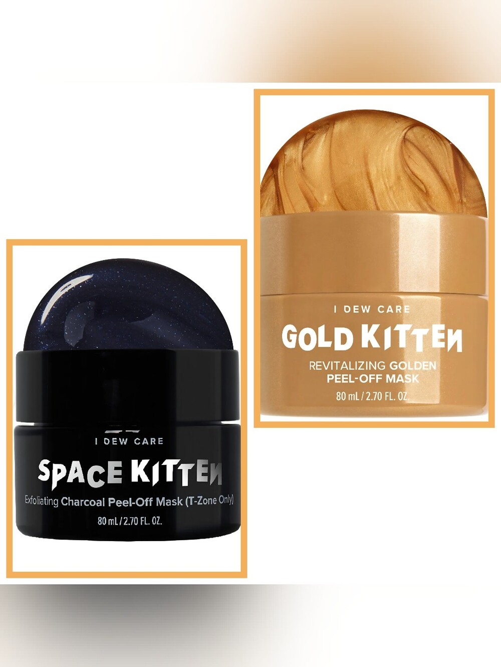 I DEW CARE - 2 Pack - Gold Kitten & Space Kitten - Peel-Off Masks